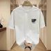 Men's Clothing Summer New Letter Print Cotton Round Neck Short Sleeve Men's Trendy Loose Casual Half Sleeve Versatile Couple Tops_viptrois.com