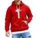 2025 Black And White Cross Pattern Print Sweater Men's Creative Graphic Design Hoodie Men's Micro-bend Hoodie_viptrois.com