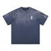 Men's Clothing T Shirt, 250g Heavyweight Pure Cotton, NNXX Round Neck, Short Sleeve, Loose Fit, Washed Gradient Woven Ribbon Sleeve, Badge Print._viptrois.com