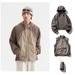 Men's Outdoor Waterproof Hiking Jacket With Detachable Inner Layer Reflective Design, Lightweight Sun Protection Hoodie (Purple Dusk Gray Sand )_viptrois.com