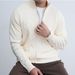 Men's Clothing Jacquard Stand Collar Autumn/Winter Jacquard Knit Cardigan – Slim Fit Stand Collar, British-Inspired Textured Sweater Coat_viptrois.com