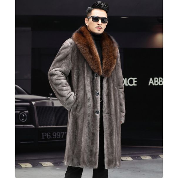 Men's Clothing Autumn And Winter New Mink Coat For Men, Long Mink Fur Coat, Large Size Faux Fur Coat For Warmth_viptrois.com