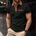 Men Waffle T Shirt Short Sleeve Button Top Casual Tee Lapel Neck Shirt Summer Men's Tee Hombre Fashion Customs_viptrois.com