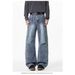 Men's Clothing Retro Pleated Washed Jeans For Men And Women Deconstructed Wide Leg Scimitar Pants Loose Straight Leg Versatile Casual Pants Trend_viptrois.com