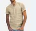 Men's Stand Collar Short-sleeved V-neck Cotton And Linen Shirt_viptrois.com
