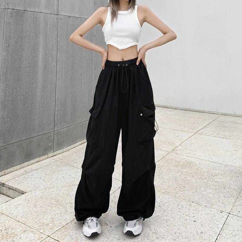 "Women's Retro Cargo Pants – Loose-Fit, Straight-Leg & Tapered Ankle With High Waist For Casual & Streetwear Style"_viptrois.com