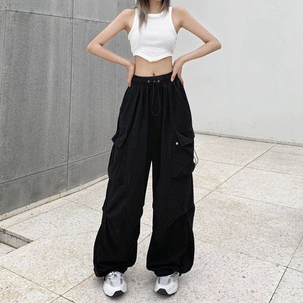 "Women's Retro Cargo Pants – Loose-Fit, Straight-Leg & Tapered Ankle With High Waist For Casual & Streetwear Style"_viptrois.com