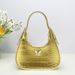 Women's Fashion Crocodile Pattern Butterfly Decoration Version Small Shoulder Crescent Bag Ladies Handbag Underarm Bag_viptrois.com