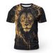 Men's Clothing Boutique Men's Hip Hop Street Fashion T Shirt 3d Lion Pure Cotton Direct Injection Short Sleeved Round Neck Comfortable Sweatshirt_viptrois.com
