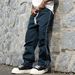 Men's Quick-Dry Casual Pants With Stripes Outdoor Durable Straight-Leg Athletic Trousers For Summer_viptrois.com