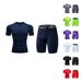 Men's Clothing new men's sports short sleeved shorts fitness tight compression yoga quick drying breathable suit_viptrois.com