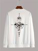 Men's Loose And Casual Fashionable Beige Geometric Mountain Print Round Neck Long Sleeved Sweatshirt Suitable For Autumn And Winter Wear_viptrois.com