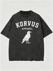 Men's Clothing Heavy Washed Cotton Short Sleeved T Shirt Casual Trend Unisex Summer Ins Black Round Neck Top Trendy Versatile Half Sleeve_viptrois.com