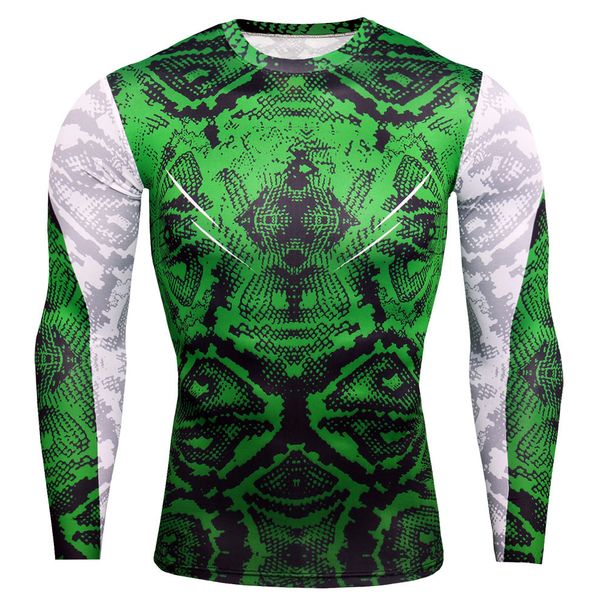 Men's Clothing Long Sleeve Tight Sports T-Shirt Men's Round Neck Quick Dry Camouflage Youth T-Shirt Top Slim Wholesale_viptrois.com