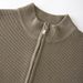 Men's Casual Zip-Up Knit Sweater - Slim Fit Cotton Blend Cardigan For Autumn & Spring (Coffee Green, Black, Beige, Gray)_viptrois.com