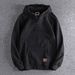 Men's Casual Zip-Up Hoodie With Print Design, Lightweight Cotton Blend, Relaxed Fit For Spring & Fall, Streetwear Essential In Grey/Green/Black/Red_viptrois.com