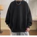 Solid color pullover sweater men's autumn new style simple and versatile loose round neck knitted sweater casual top_viptrois.com