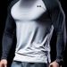 Men's Athletic Long Sleeve T-Shirt Slim Fit Contrast Sleeves Moisture Wicking Running Shirt for Training Gym Workout Top_viptrois.com