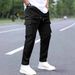 Men's Clothing New Men's Multi Pocket Overalls Retro Versatile Loose Sports Straight Comfortable Overalls_viptrois.com