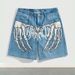 Men's Clothing Personalized Digital Printing Pattern Design Denim Shorts Men's High Street Fashion Brand Pants_viptrois.com