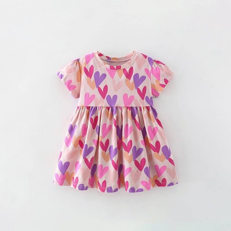 Kids’ Clothing Girls Princess Dress Summer New Small Children Round Neck Short Sleeve Summer Children's Dress_viptrois.com