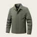 Blue Fantasy Men's Business Casual Jacket - Winter Warm Polyester Zip-Up Blazer With Notch Lapel - Slim Fit Office & Travel Coat_viptrois.com