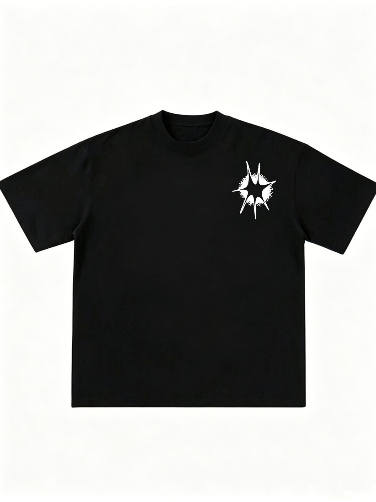 Men's Clothing Regular Cotton Short Sleeved T Shirt Casual Trend Unisex Summer Ins Black Round Neck Top Trendy Versatile Half Sleeve_viptrois.com