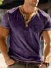 Men's Casual Polo Henley T-Shirt – Slim Fit, Short Sleeve & Digital Print (S-6XL, Multiple Colors)_viptrois.com