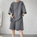Men's Clothing Casual Sports Suit Summer Label Short Sleeved T Shirt Half Sleeved Shorts Set With Two Piece Suit_viptrois.com