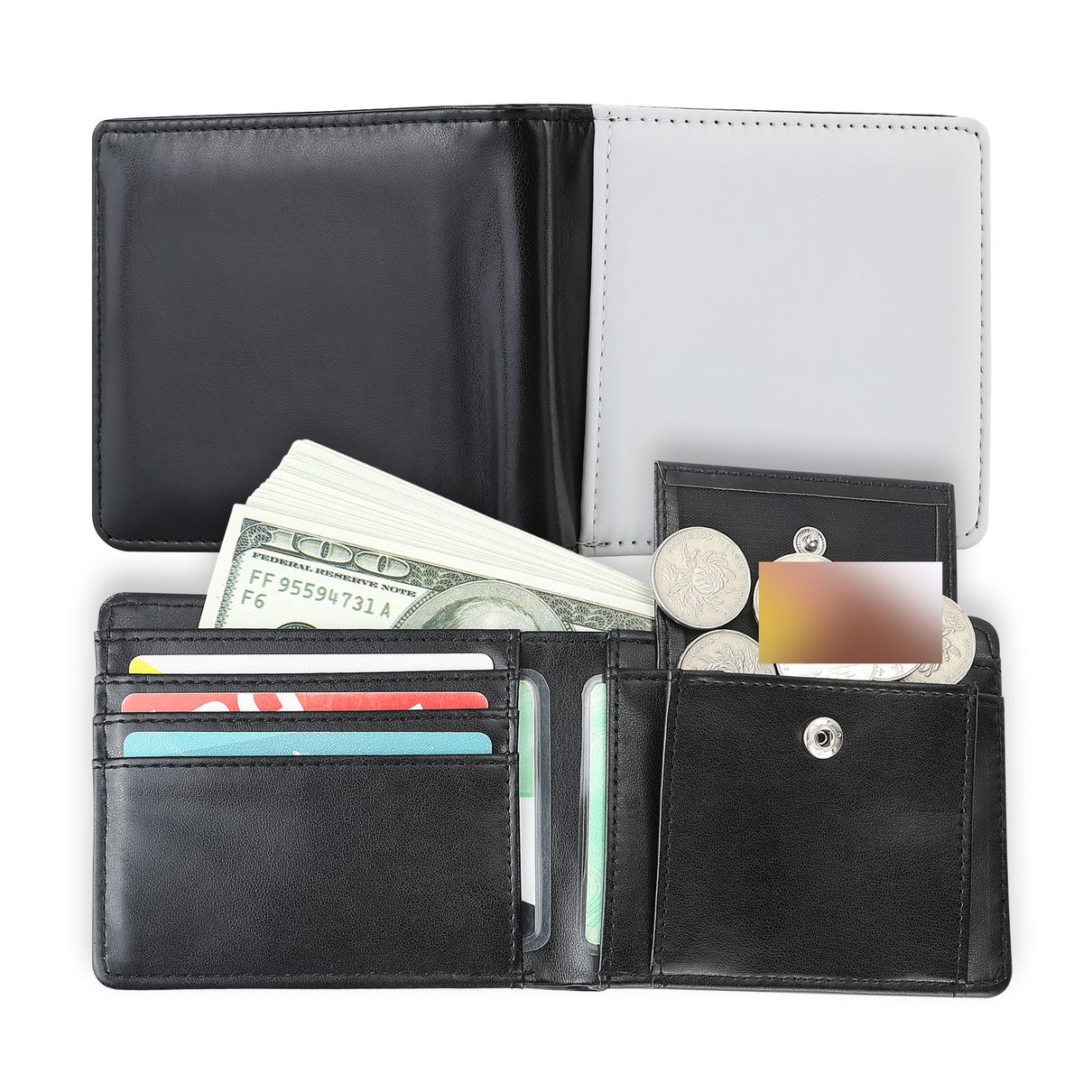 Men’s Bags Heat Transfer Sublimation Blank Men's Wallet With Coin Pocket Sublimation Blank Product Series_viptrois.com