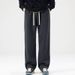 Men's Clothing Loose Straight Tube Drape Three Bar Plus Velvet Sweatpants Wide Leg Sports Pants_viptrois.com