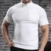 Stand Up Collar Outdoor Hiking Half Zipper Sports Top, Marathon Running Fitness Training Suit, Quick Drying Men's T-shirt_viptrois.com