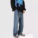 Unisex Vintage Washed Jeans – Loose Straight-Leg Denim Pants With Mud-Dye Effect For Casual & Streetwear_viptrois.com