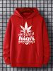 Men's Autumn And Winter Casual Fashionable Loose Hooded Sweatshirt With Fun High Leaf Graphic Print Warm Long Sleeved Pullover_viptrois.com
