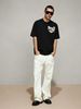 Summer New Short-sleeved T-shirt, Men's Distressed Brick Spliced Block Alphabet Creative Printing Half-sleeved Youth Trend Versatile Casual Loose Base_viptrois.com