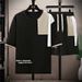 Men's Clothing Casual Sports Suit Trendy Summer Versatile Loose Round Neck T-shirt_viptrois.com
