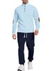 "Men's Stand-Up Collar Sweatshirt & Trousers Set – Jacquard Textured Casual Outfit, Long Sleeve & Relaxed Fit For Outdoor & Sports"_viptrois.com