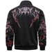 Men's Zip-Up Hoodie Jacket - Streetwear Print Overshirt, Thick Cotton Blend, Dark Aesthetic (S-XXL, Black/White/Red/Purple)_viptrois.com