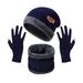 winter warm plus velvet thickened hat scarf neck solid color touch screen gloves three piece set_viptrois.com