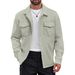 Pulse 2024 Autumn Winter European American Cross-Border Casual Men's Clothing Lapel Single-Breasted Solid Color Double Pocket_viptrois.com