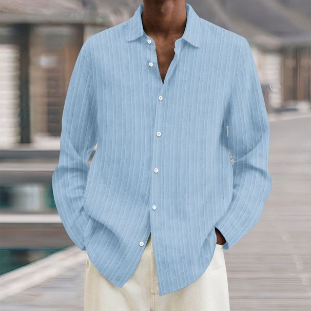 Camisa De Lino Y Algodón Para Hombre, Blusa Holgada De Manga Larga A Rayas Multicolor, Informal, A La Moda, Primavera Y Otoño, Novedad De 2023_viptrois.com
