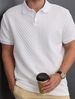 Men's Clothing Jacquard Fabric Button Placket Solid Color Lapel Basic Texture Top_viptrois.com