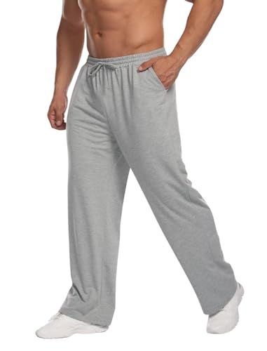 Men's Jogging Lightweight Tracksuit Bottoms, Long Sweatpants, Leisure Sports Trousers With Pockets And Drawstring_viptrois.com