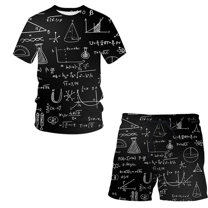 Men's 3D Printed T-Shirt Short Sleeved Math Geometry Print Loose Casual Top European American Style Custom Made Design_viptrois.com