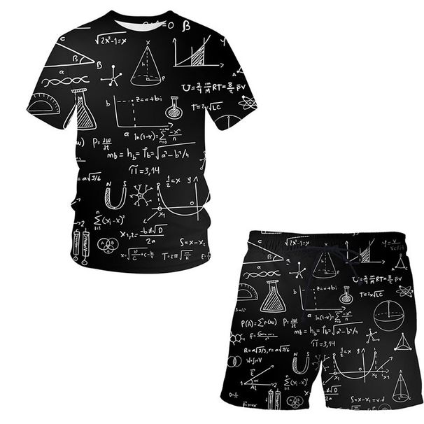 Men's 3D Printed T-Shirt Short Sleeved Math Geometry Print Loose Casual Top European American Style Custom Made Design_viptrois.com