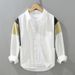Spring And Autumn Shirt Men's Long Sleeve Collar Casual Splicing Color Contrasting Pure Cotton Versatile Fashion Shirt Coat_viptrois.com