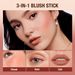O.TWO.O Lipstick Blush 3-i-1 Eyes Cheek Ad Lip Tit Buildable Waterproof Lightweight Cream Multi Stick Makeup For_viptrois.com