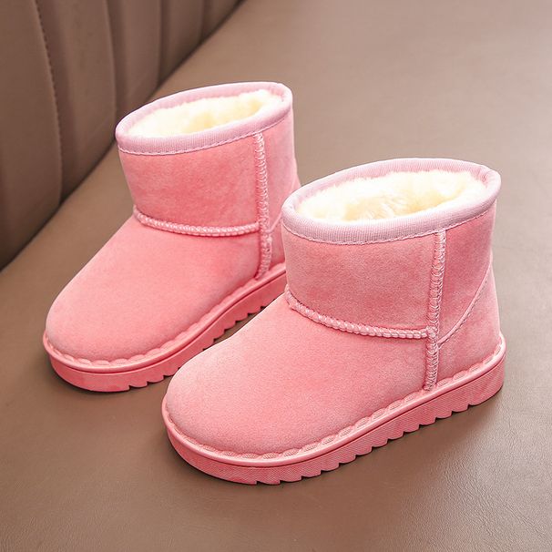 Children's snow boots for boys and girls 2023 Winter new slip-on short boots suede cotton-padded shoes fleece-lined warm shoes for middle and big chil_viptrois.com