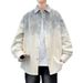Men's Long Sleeved Denim Jacket 2025 Spring Loose Casual Gradient Trend Workwear Versatile And Cool Men's Shirt_viptrois.com