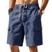 Men's Summer Linen Casual Work Shorts Breathable Loose Multi Pocket Style Cotton And Linen Work Pants_viptrois.com